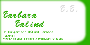 barbara balind business card