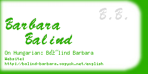 barbara balind business card